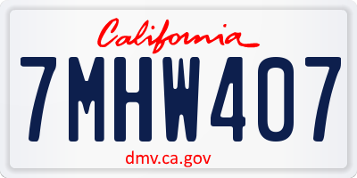 CA license plate 7MHW407