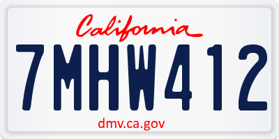 CA license plate 7MHW412