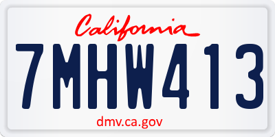 CA license plate 7MHW413