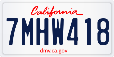 CA license plate 7MHW418