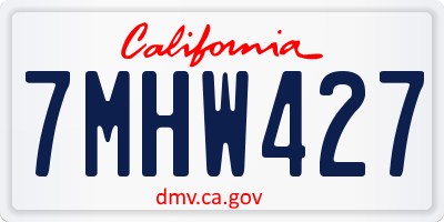 CA license plate 7MHW427