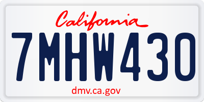 CA license plate 7MHW430