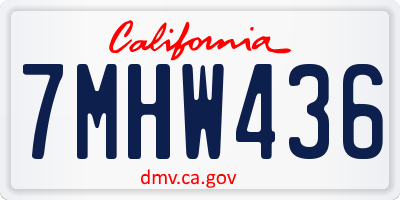 CA license plate 7MHW436