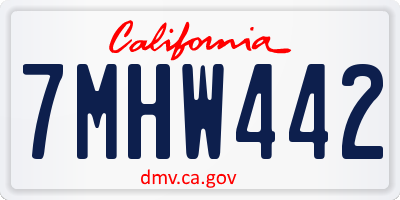 CA license plate 7MHW442