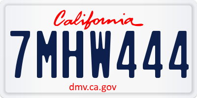 CA license plate 7MHW444