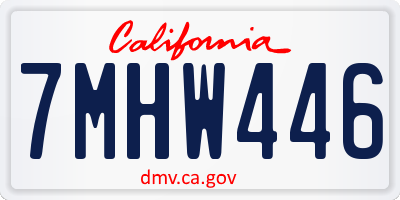 CA license plate 7MHW446