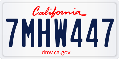 CA license plate 7MHW447