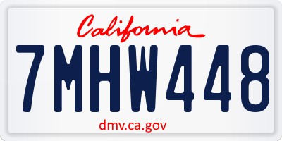 CA license plate 7MHW448