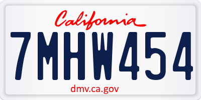 CA license plate 7MHW454