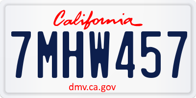 CA license plate 7MHW457