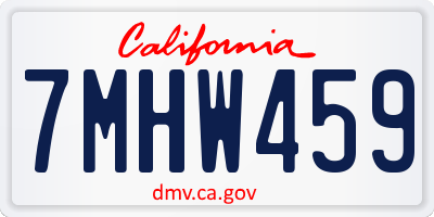 CA license plate 7MHW459