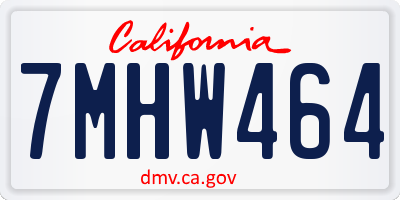 CA license plate 7MHW464