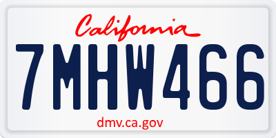 CA license plate 7MHW466