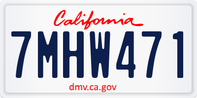 CA license plate 7MHW471