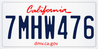 CA license plate 7MHW476