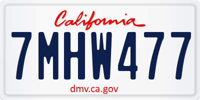 CA license plate 7MHW477