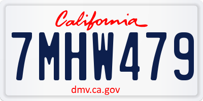 CA license plate 7MHW479