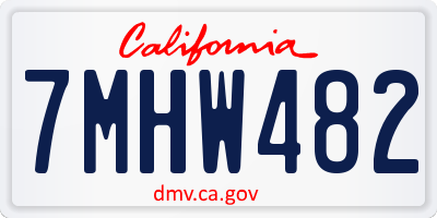CA license plate 7MHW482