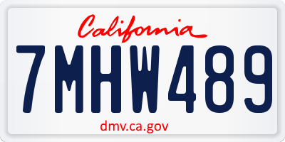 CA license plate 7MHW489