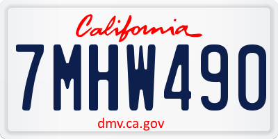 CA license plate 7MHW490