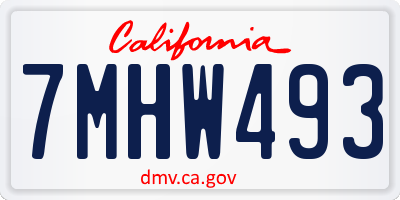 CA license plate 7MHW493