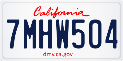 CA license plate 7MHW504