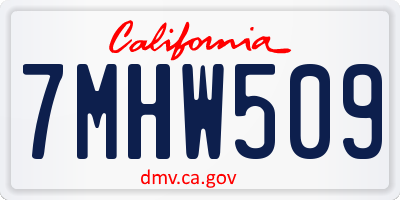 CA license plate 7MHW509