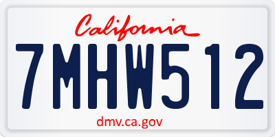 CA license plate 7MHW512