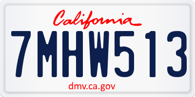 CA license plate 7MHW513