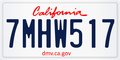 CA license plate 7MHW517