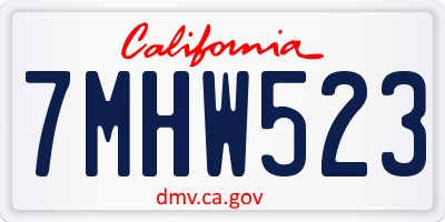 CA license plate 7MHW523