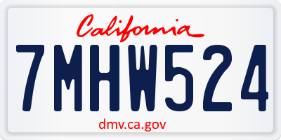 CA license plate 7MHW524