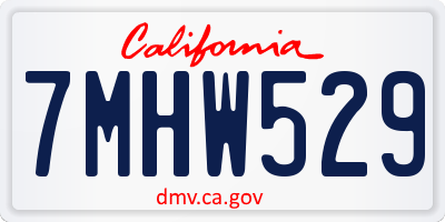 CA license plate 7MHW529