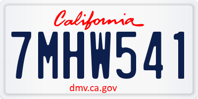 CA license plate 7MHW541