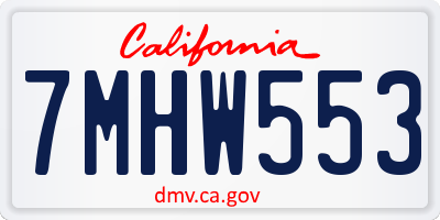 CA license plate 7MHW553
