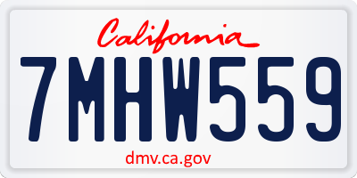 CA license plate 7MHW559