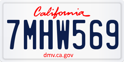 CA license plate 7MHW569