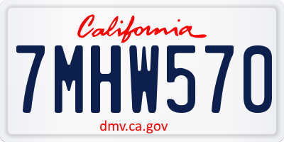 CA license plate 7MHW570