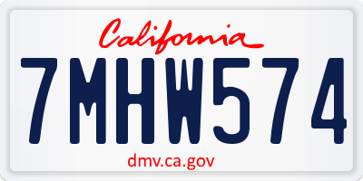 CA license plate 7MHW574