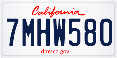 CA license plate 7MHW580