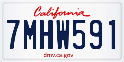 CA license plate 7MHW591