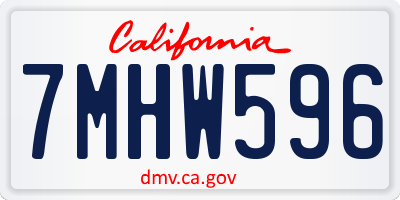 CA license plate 7MHW596