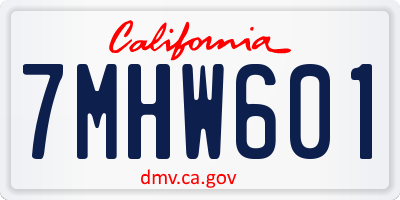 CA license plate 7MHW601