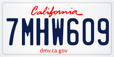 CA license plate 7MHW609