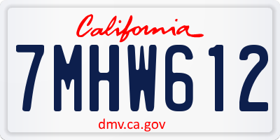 CA license plate 7MHW612