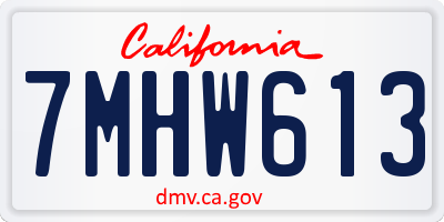 CA license plate 7MHW613