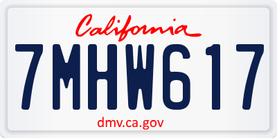 CA license plate 7MHW617