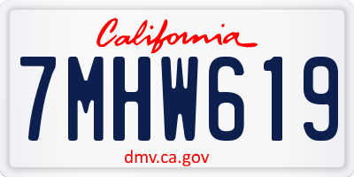CA license plate 7MHW619