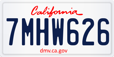 CA license plate 7MHW626