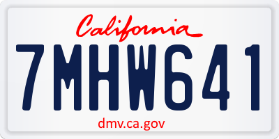 CA license plate 7MHW641